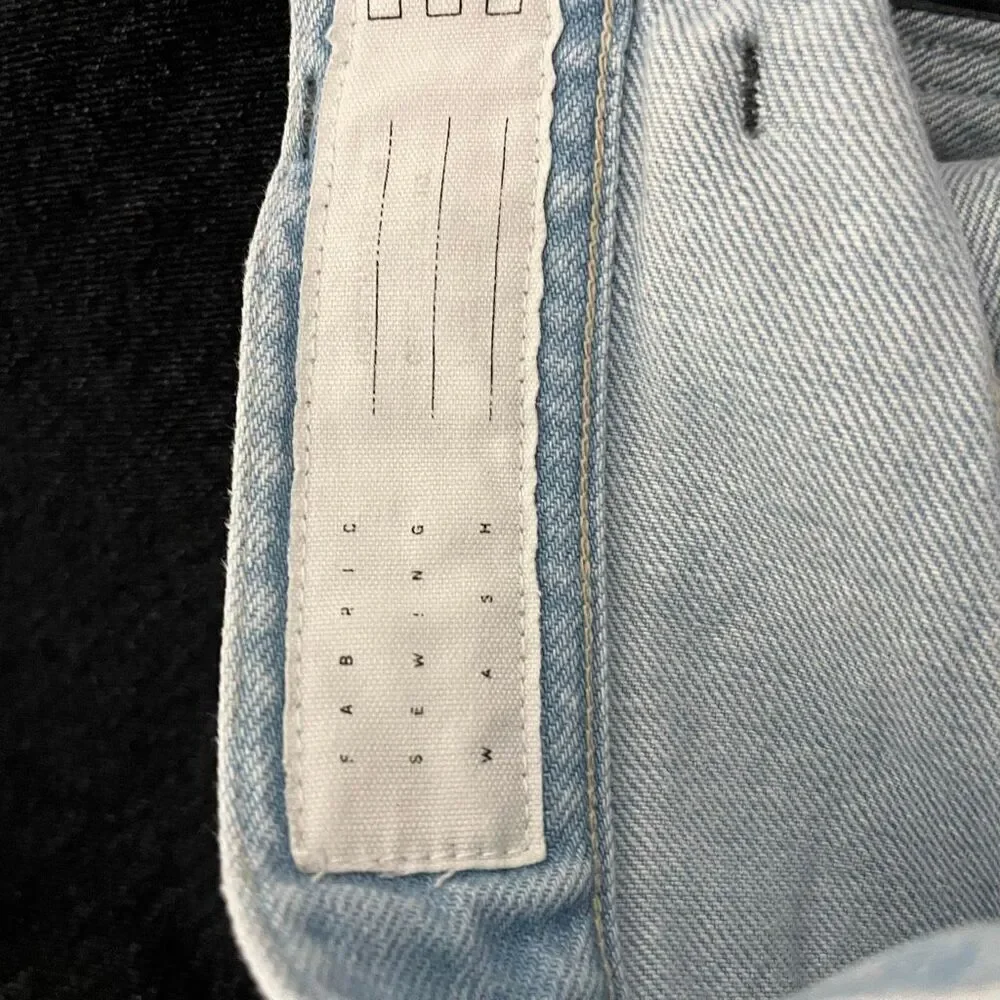 Kuro Denim Medium Wash Blue Side Stripe Wide Leg Jeans Women's Size 25